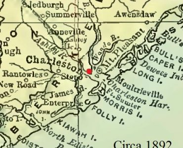 Charleston, South Carolina Map, circa 1892